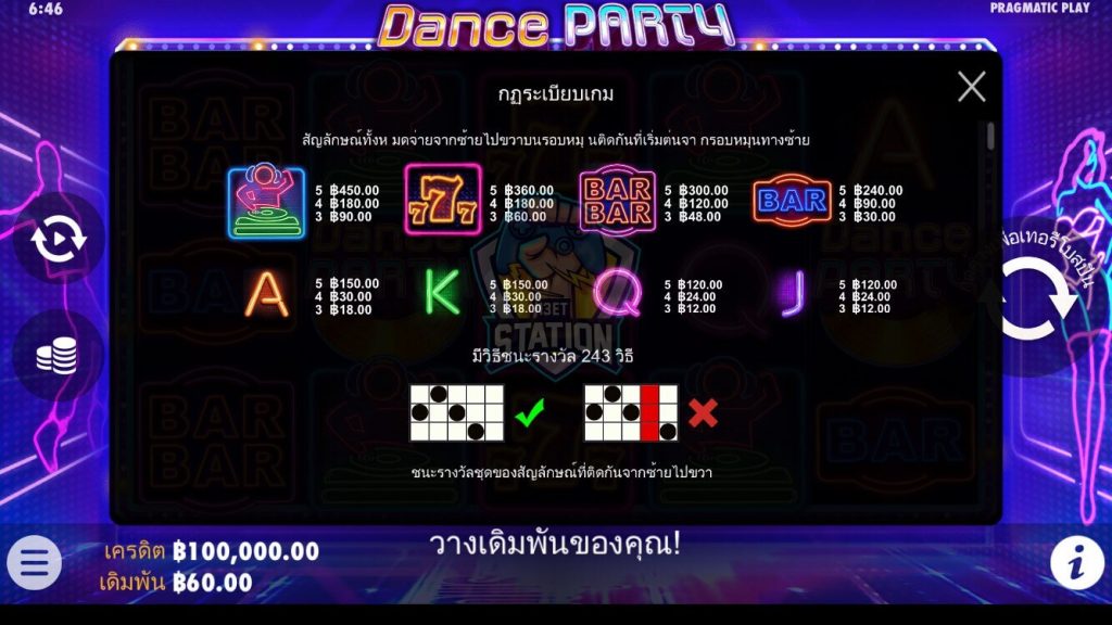 รีวิวเกมสล็อต PP : Dance Party ปาร์ตี้เท้าไฟ